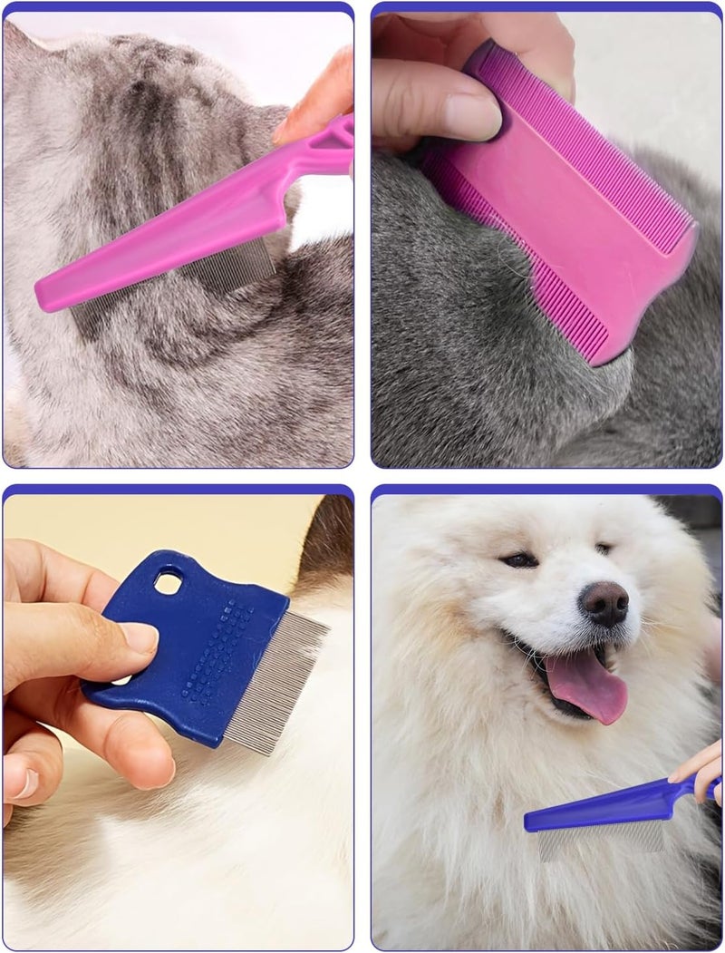 CAPHONT Flea Comb for Cats Dogs, 6 Pack Flea and Lice Grooming Comb Set for Cats, Pet Grooming Tools for Small, Medium & Large Pets (Pink & Blue) - Image 5